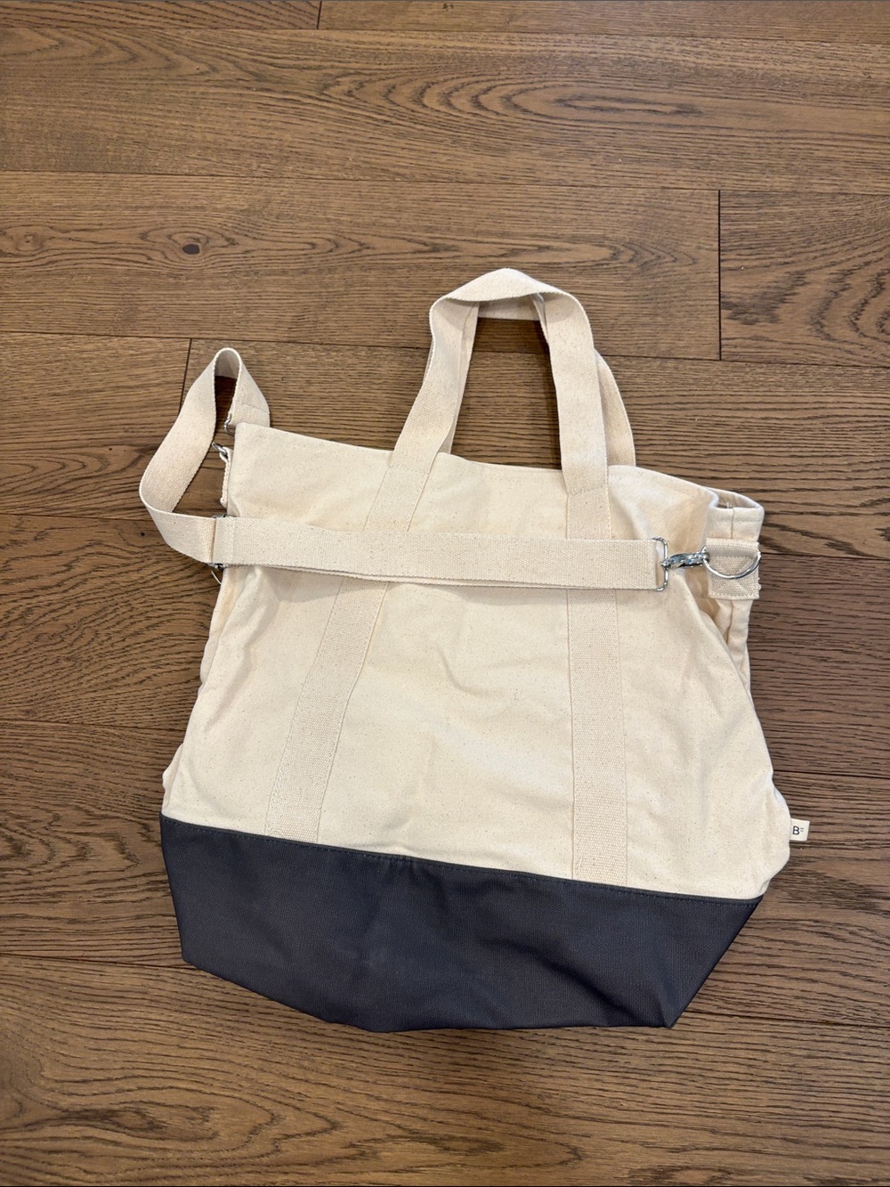 Boon Supply giant canvas bag Two-Tone Canvas Tote Bag in Cream and blue